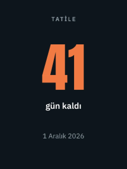 Takvim ve geri sayım ekranı